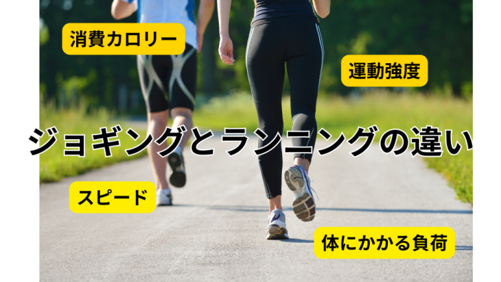 ジョギングとランニングの違いを簡潔に説明した写真と文字