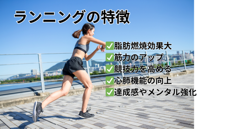 ランニングの特徴を説明した写真画像